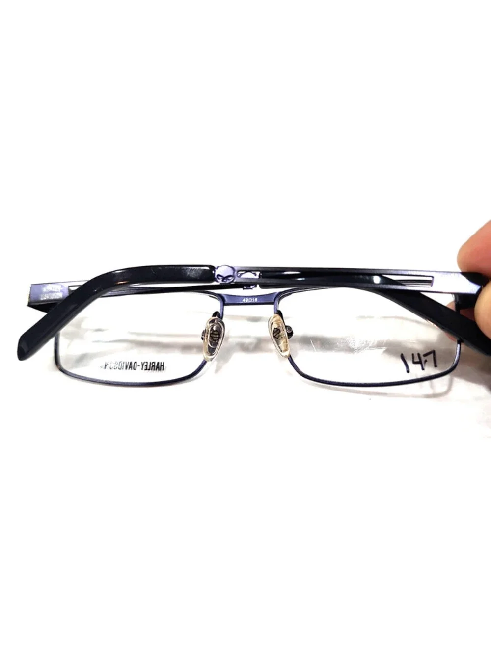 Harley Davidson HDT 101 Petite Teen Purple Skulls Rectangle Eyeglasses 49-16 130